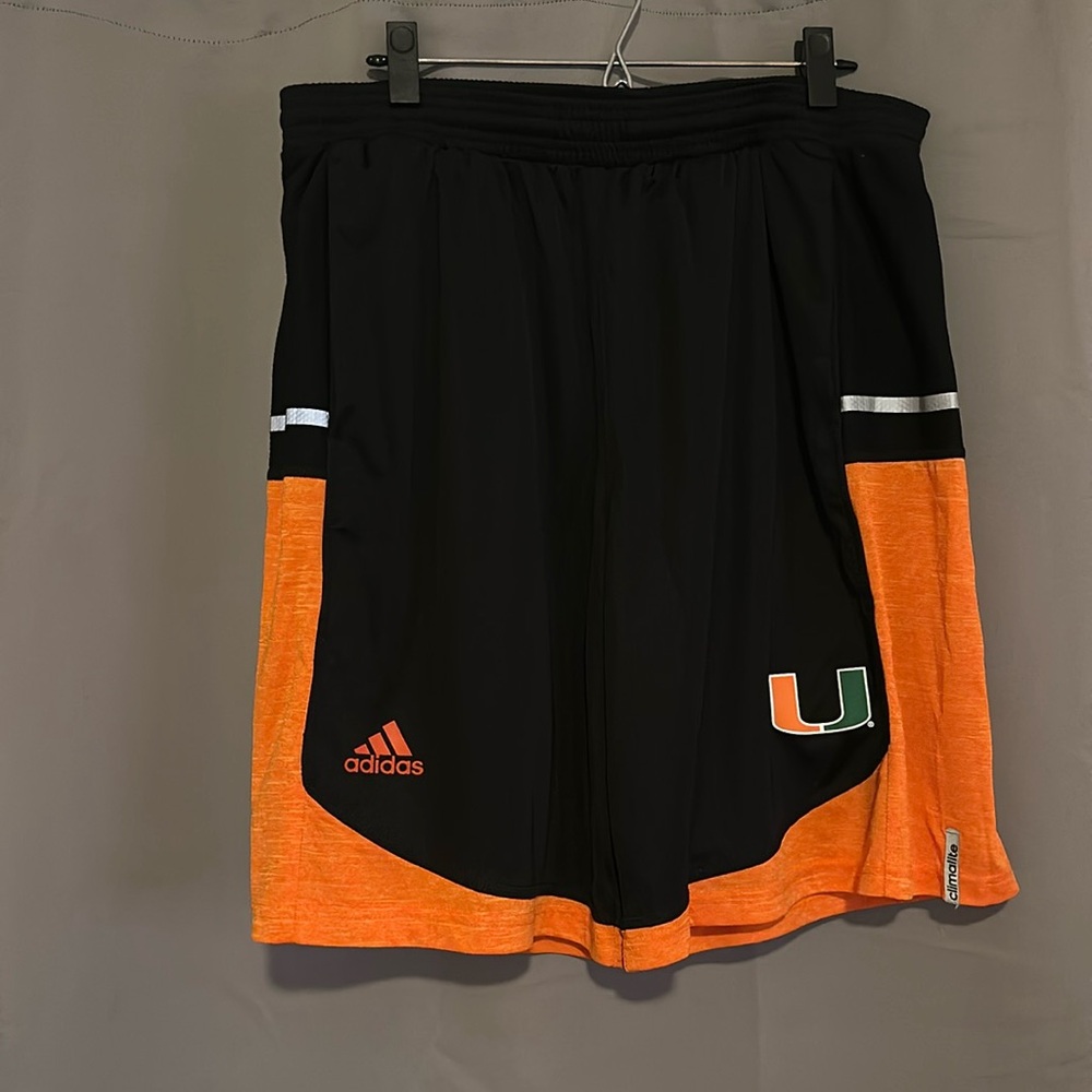BRAND NEW ADIDAS UNIVERSITY OF MIAMI UM SHORTS